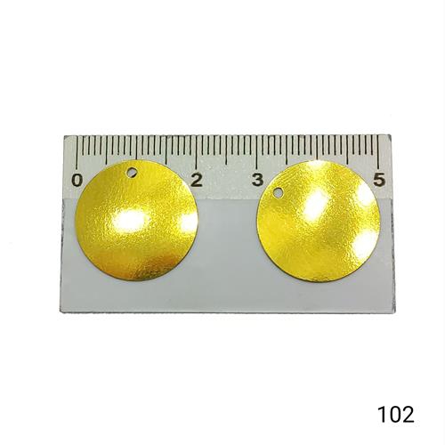 Plastik Pul Kod 10 20 mm Küçük Delikli  Renk Kodu 102 Metalik Altın