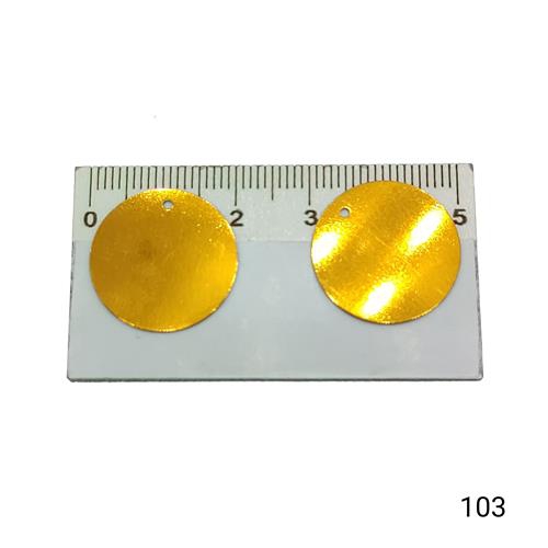Plastik Pul Kod 10 20 mm Küçük Delikli  Renk Kodu 103 Metalik Koyu Altın Sarısı