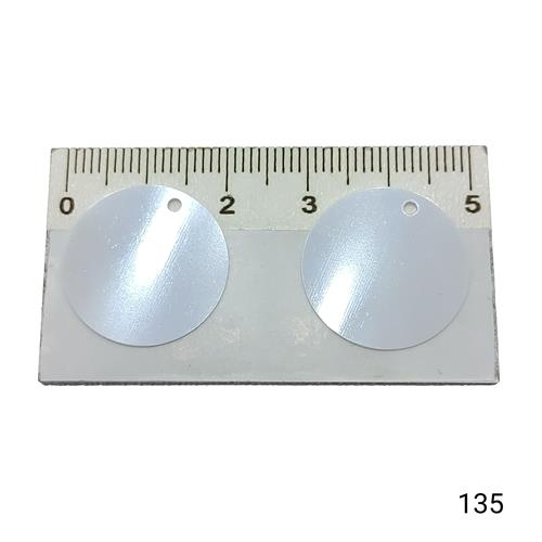 Plastik Pul Kod 10 20 mm Küçük Delikli  Renk Kodu 135 Sedefli Beyaz