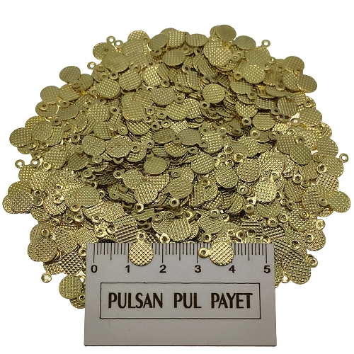 Metal Pirinç Pul Model 271 7x10 mm Altın