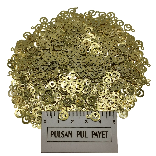 Metal Pirinç Pul Model 275 7x10 mm Altın