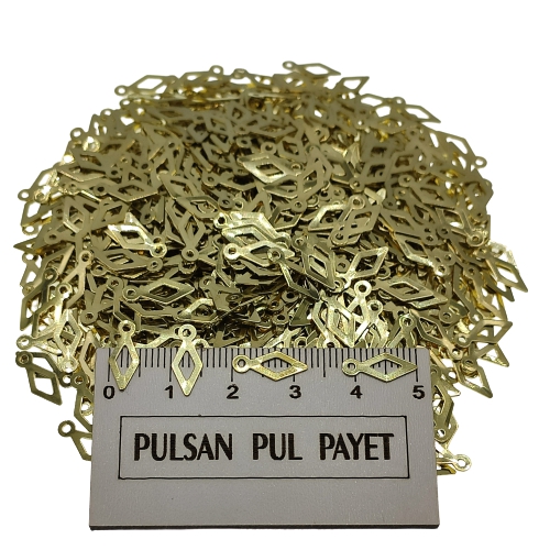 Metal Pirinç Pul Model 342 5x12 mm Altın